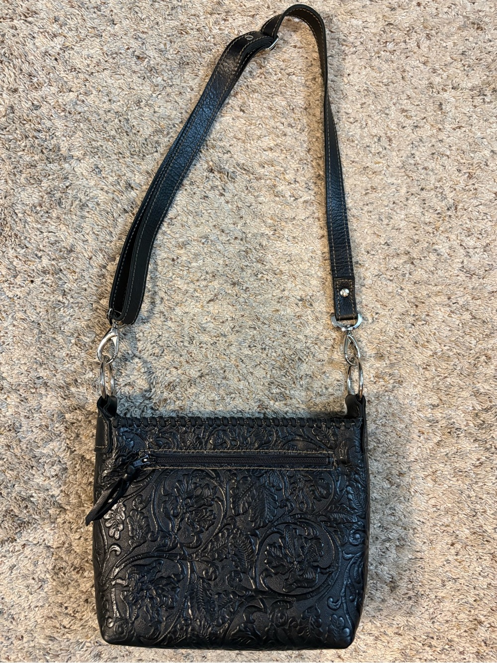 DCL Designer Custom Leather Black and Cream Women's Shoulder Bag - Picture 2 of 14